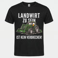 Camiseta negra de algodon organico con el lema Landwirt zu sein ist kein Verbrechen